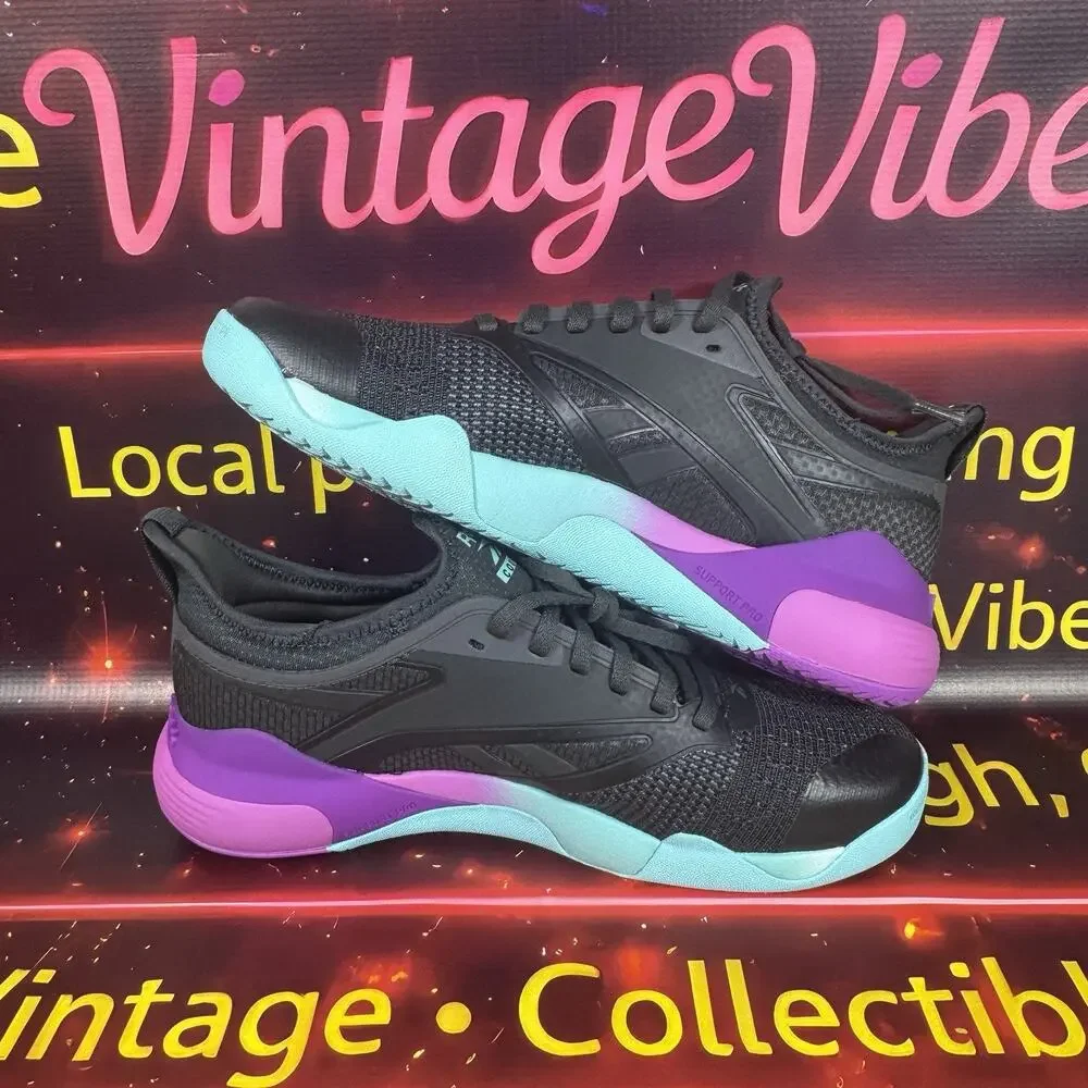 Reebok Sneaker Training 100212266 Nano Court Grey Purple Aqua Men’s 9 Women 10.5